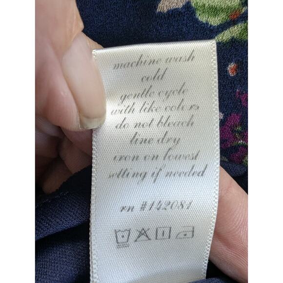 Altar'd State Mini Tank Dress Small S Navy Floral Zig Zag Back J215 - Picture 5 of 9